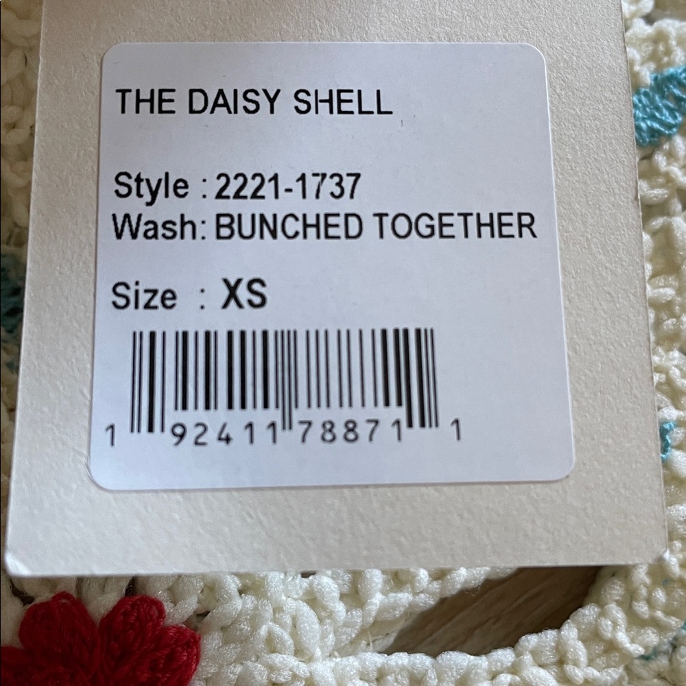 MOTHER “The Daisy Shell”  Daisy Tank Top Cream w/ Red and Light Blue Accents NWT - Picture 13 of 15